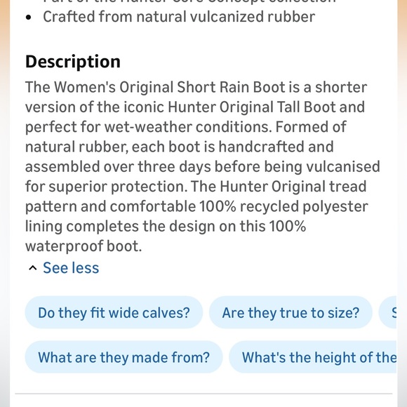 Hunter Women’s Original Short Rain Boots, US size 7, EUC - Picture 15 of 16